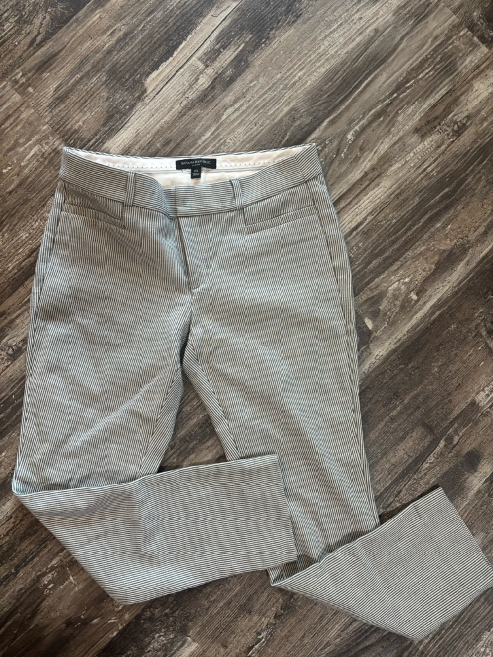 Banana Republic Sloan Striped Pants - Black & White